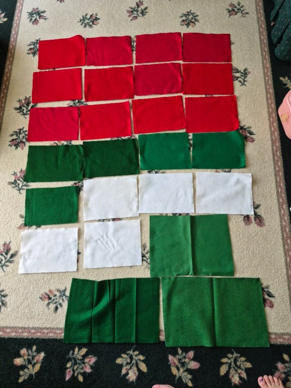 Lot of Red/Green/White Felt